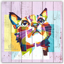 Панно с изображением кошки Creative Wood Векторная графика Векторная графика - Кот