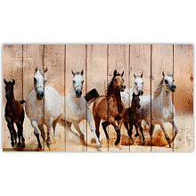 Панно с изображением лошади Creative Wood ZOO ZOO - 35 Скачущие лошади