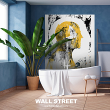 Жёлтое панно для стен Wall street Волборды ART-05